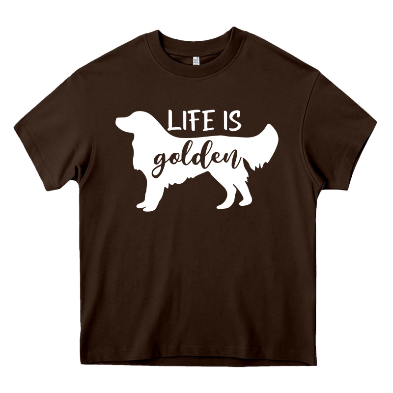 Golden Retriever - Life Is Golden White Heavy Core Tee by artisFamous | Teevron