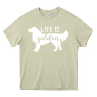 Mossy golden retriever - life is golden white Heavy Core Tee - artisFamous