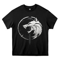 Black Witcher Wolf Heavy Core Tee - artisFamous