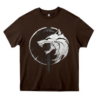 Chocolate Brown Witcher Wolf Heavy Core Tee - artisFamous