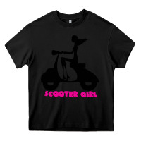 Black scooter girl Heavy Core Tee - artisFamous