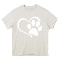 Cream dog dad mom puppy shirt love dogs paw print heart women men  shirt Heavy Core Tee - artisFamous