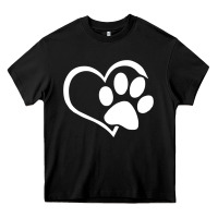 Black dog dad mom puppy shirt love dogs paw print heart women men  shirt Heavy Core Tee - artisFamous