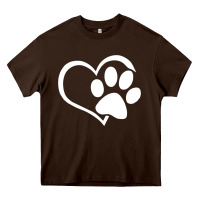 Chocolate Brown dog dad mom puppy shirt love dogs paw print heart women men  shirt Heavy Core Tee - artisFamous