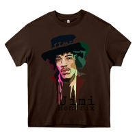 Chocolate Brown jimi hendrix Heavy Core Tee - artisFamous