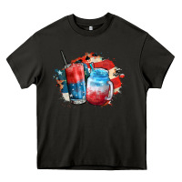Asphalt Red white and blue slushy cocktail Heavy Core Tee - FaDigitalArtStudio