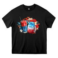 Black Red white and blue slushy cocktail Heavy Core Tee - FaDigitalArtStudio
