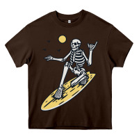 Chocolate Brown Surfing Heavy Core Tee - artisFamous