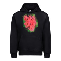 Black watermelon glitter watercolor brushstrokes patch Urban Hoodie - RanaPortraitStore