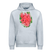 Heather Grey watermelon glitter watercolor brushstrokes patch Urban Hoodie - RanaPortraitStore