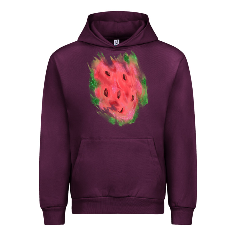 Watermelon Glitter Watercolor Brushstrokes Patch Urban Hoodie by RanaPortraitStore | Teevron