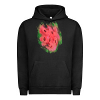 Pigment Black watermelon glitter watercolor brushstrokes patch Urban Hoodie - RanaPortraitStore