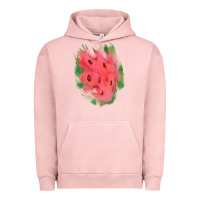 Pigment Salmon watermelon glitter watercolor brushstrokes patch Urban Hoodie - RanaPortraitStore