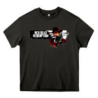 Asphalt Red Dead Redemption 2 Red Moon Cowboy Heavy Core Tee - artisFamous