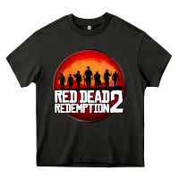 Asphalt Red Dead Redemption 2 Red Moon Cowboy Heavy Core Tee - artisFamous