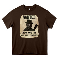 Chocolate Brown Red Dead Redemption 2 Red Moon Cowboy wanted john marston Heavy Core Tee - artisFamous