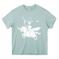 Arona alien riding unicorn  cool ufo cowboy Heavy Core Tee - artisFamous