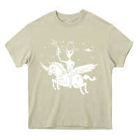Mossy alien riding unicorn  cool ufo cowboy Heavy Core Tee - artisFamous