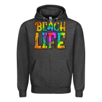 Charcoal Heather beach life Zipper Hoodie - Jasminsmagicworld