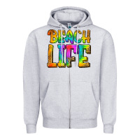 Heather Grey beach life Zipper Hoodie - Jasminsmagicworld