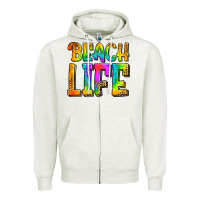 Oatmeal Heather beach life Zipper Hoodie - Jasminsmagicworld