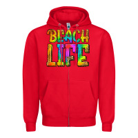 Red beach life Zipper Hoodie - Jasminsmagicworld