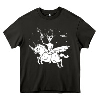 Asphalt alien riding unicorn  cool ufo cowboy Heavy Core Tee - artisFamous
