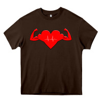 Chocolate Brown Healthy Heart Heavy Core Tee - artisFamous