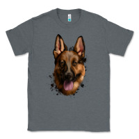 Charcoal Heather German Shepherd Classic Tee - Jasminsmagicworld