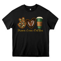 Black peace love coffee Heavy Core Tee - Jasminsmagicworld