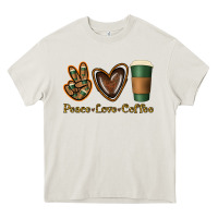 Cream peace love coffee Heavy Core Tee - Jasminsmagicworld