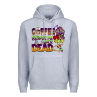 Heather Grey coffee brings me back dead Premium Hoodie - BarkalooDesign