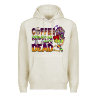 Oatmeal Heather coffee brings me back dead Premium Hoodie - BarkalooDesign