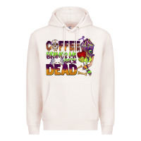 Pale Pink coffee brings me back dead Premium Hoodie - BarkalooDesign