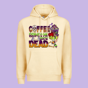 Coffee Brings Me Back Dead Premium Hoodie Designed By Barkaloodesign