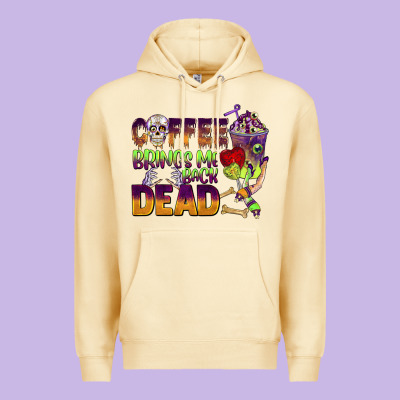 Coffee Brings Me Back Dead Premium Hoodie Designed By Barkaloodesign