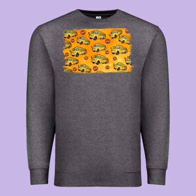 School Bus Pattern Premium Sweatshirt Designed By Jasminsmagicworld