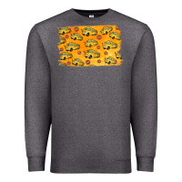 Charcoal Heather School Bus Pattern Premium Sweatshirt - Jasminsmagicworld
