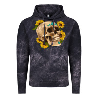 Cloud Black skull flowers and gemstone Vintage Hoodie - Artiststas