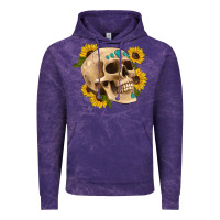 Cloud Purple skull flowers and gemstone Vintage Hoodie - Artiststas
