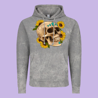 Skull Flowers And Gemstone Vintage Hoodie Designed By Artiststas