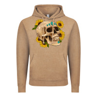 Vintage Coffee skull flowers and gemstone Vintage Hoodie - Artiststas