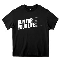 Black run for your life Heavy Core Tee - artisFamous