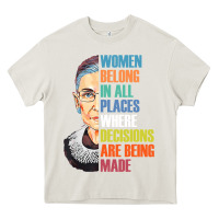 Cream women belong in all places r.u.th bader gins.burg r.b.g t shirt Heavy Core Tee - artisFamous