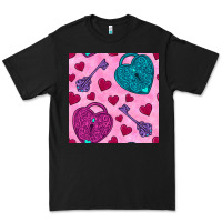Valentines Day Lock And Key Seamless Pattern Premium Tee | Teevron