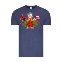 Vintage Denim Chickens Christmas Vintage Tee - CowhideDigitalArt