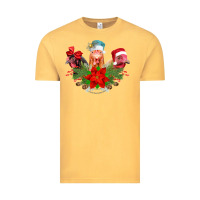 Vintage Mustard Chickens Christmas Vintage Tee - CowhideDigitalArt