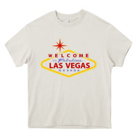 Cream Welcome to Fabulous Las Vegas Nevada Heavy Core Tee - artisFamous