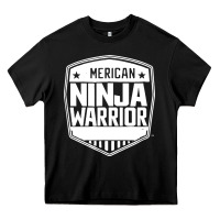 Black american ninja warrior Heavy Core Tee - artisFamous