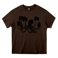 Chocolate Brown Octopus Heavy Core Tee - artisFamous